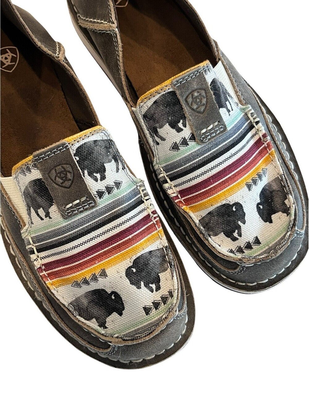 Ariat Slip on Cruiser Shoes Womens Sz 9 Buffalo Blanket 3127.9 Brown